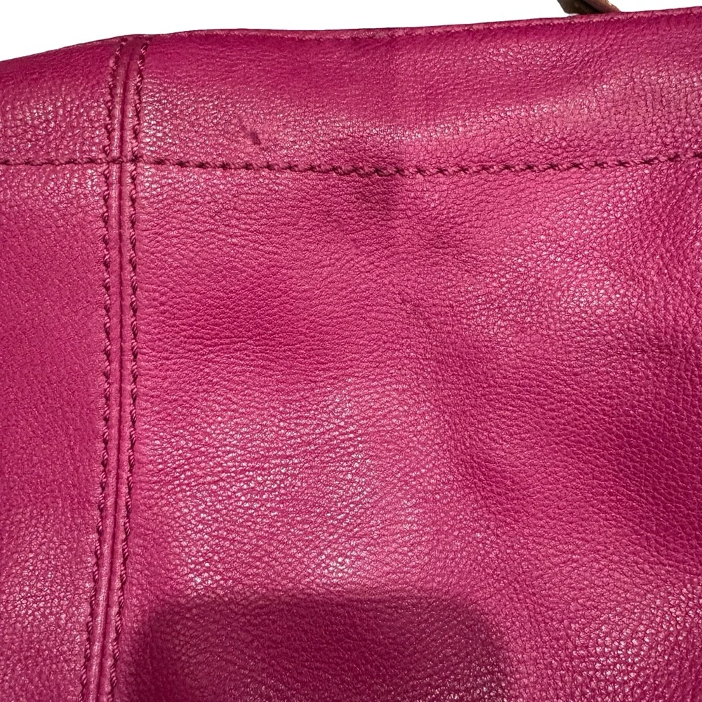 Vtg Fossil Magenta Hobo Double Strap Hobo Pebbled Leather Shoulder Crossbody Bag - Picture 10 of 16